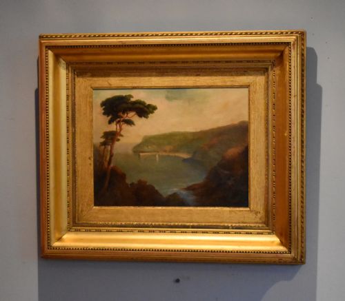 carbis bay cornwall oil painting by john william herbert turner - CATEGORY: ANTIQUE ART - DATED 1920