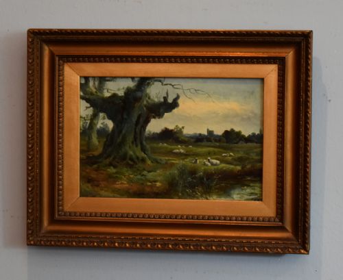 PAIR OF SMALL EDWARDIAN LANDSCAPE OIL PAINTINGS - ADDITIONAL PHOTO 4