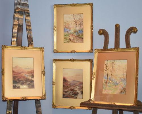 SET OF FOUR VICTORIAN WATERCOLOURS BY JOSEPH HALFORD ROSS - ADDITIONAL PHOTO 1