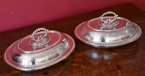 pair of fine quality silver plated entree dishes - CATEGORY: ANTIQUE SILVER - DATED VICTORIAN