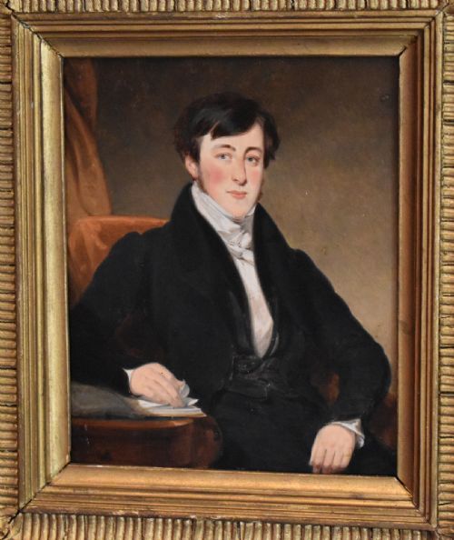 FINE SMALL REGENCY OIL PORTRAIT OF A GENTLEMAN - ADDITIONAL PHOTO 4