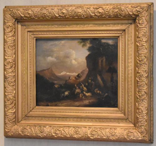 OIL PAINTING 'TRAVELLERS ON A MOUNTAIN PASS' - ADDITIONAL PHOTO 1