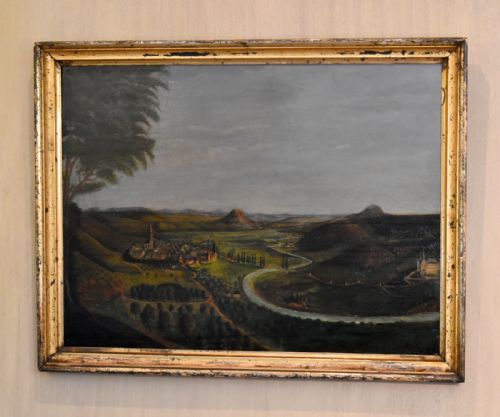 georgian view of a town landscape oil painting - CATEGORY: ANTIQUE ART - DATED GEORGIAN