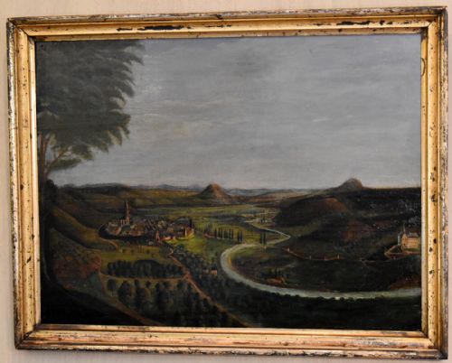 GEORGIAN VIEW OF A TOWN LANDSCAPE OIL PAINTING - ADDITIONAL PHOTO 1