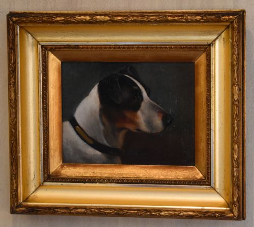 oil painting of a terrier by walter herbert wheeler - CATEGORY: ANTIQUE ART - DATED EDWARDIAN