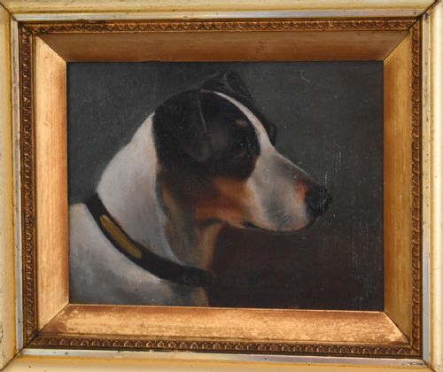 OIL PAINTING OF A TERRIER BY WALTER HERBERT WHEELER - ADDITIONAL PHOTO 2