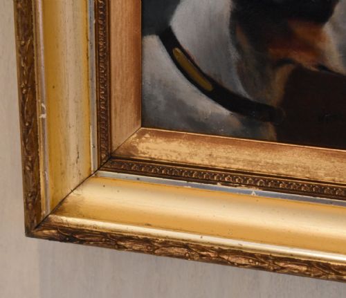 OIL PAINTING OF A TERRIER BY WALTER HERBERT WHEELER - ADDITIONAL PHOTO 5