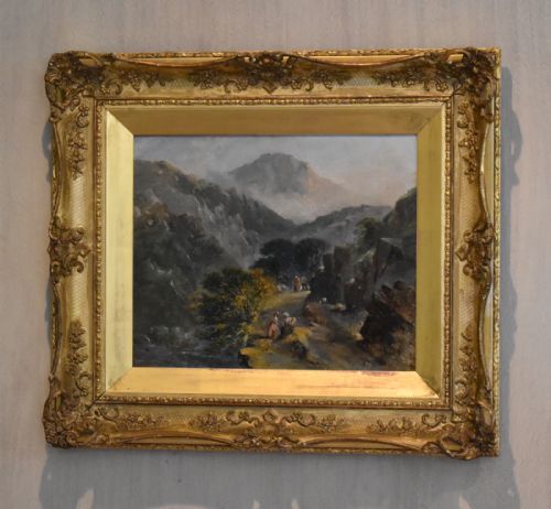 fine victorian mountainous landscape oil painting - CATEGORY: ANTIQUE ART - DATED 1860