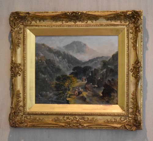 FINE VICTORIAN MOUNTAINOUS LANDSCAPE OIL PAINTING - ADDITIONAL PHOTO 1