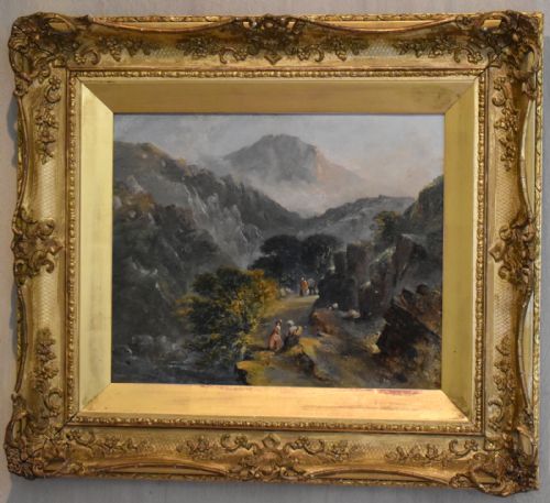 FINE VICTORIAN MOUNTAINOUS LANDSCAPE OIL PAINTING - ADDITIONAL PHOTO 2