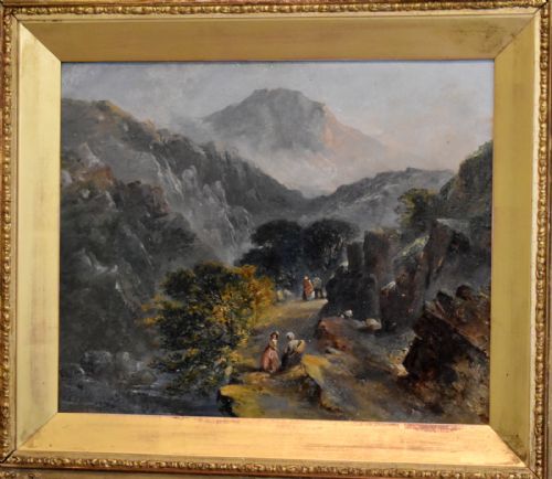 FINE VICTORIAN MOUNTAINOUS LANDSCAPE OIL PAINTING - ADDITIONAL PHOTO 3