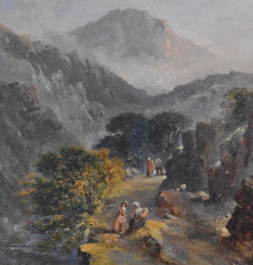 FINE VICTORIAN MOUNTAINOUS LANDSCAPE OIL PAINTING - ADDITIONAL PHOTO 4