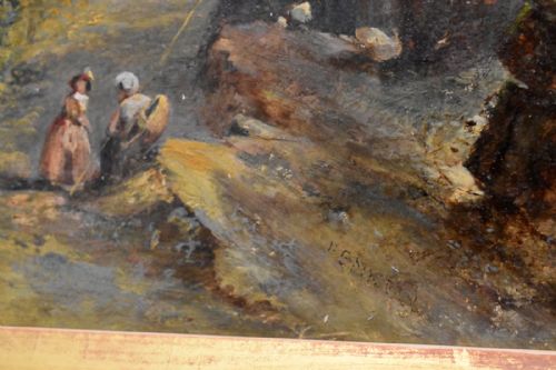 FINE VICTORIAN MOUNTAINOUS LANDSCAPE OIL PAINTING - ADDITIONAL PHOTO 5