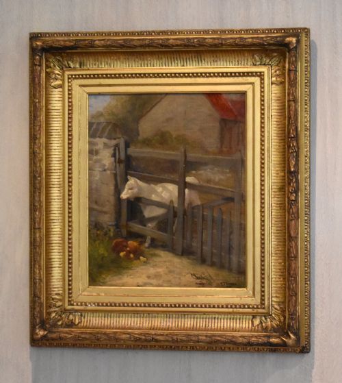 'contemplation' oil painting by thomas s bowman - CATEGORY: ANTIQUE ART - DATED VICTORIAN
