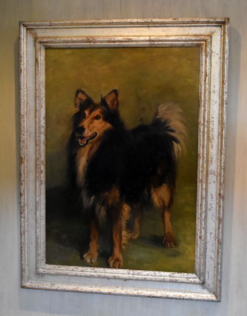 LARGE OIL PAINTING OF A COLLIE DOG BY MADELINE GRAHAM BARKER - ADDITIONAL PHOTO 1