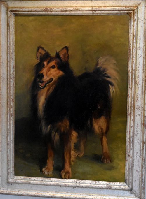 LARGE OIL PAINTING OF A COLLIE DOG BY MADELINE GRAHAM BARKER - ADDITIONAL PHOTO 2