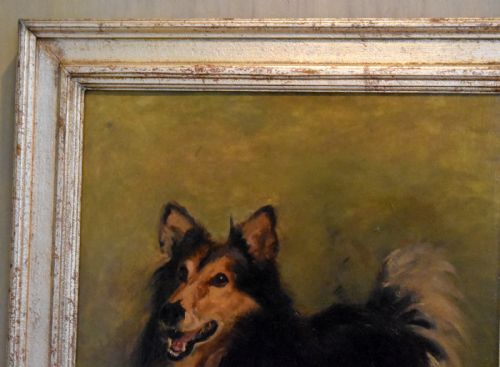 LARGE OIL PAINTING OF A COLLIE DOG BY MADELINE GRAHAM BARKER - ADDITIONAL PHOTO 5