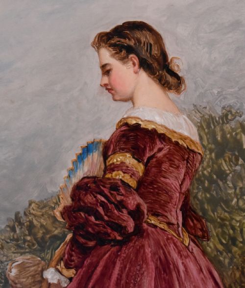 OIL PAINTING OF A LADY BY GEORGE CROZIER RCA - ADDITIONAL PHOTO 4
