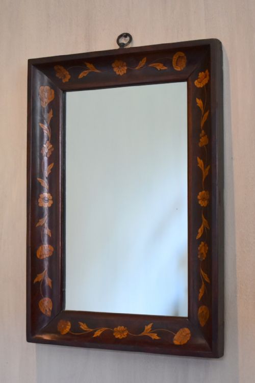 dutch inlaid mahogany mirror - CATEGORY: ANTIQUE MIRRORS - DATED 19TH CENTURY