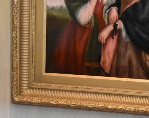 VICTORIAN OIL PAINTING OF TWO LADIES - ADDITIONAL PHOTO 4