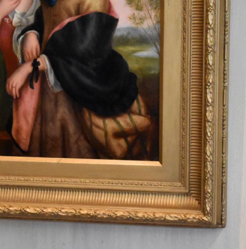VICTORIAN OIL PAINTING OF TWO LADIES - ADDITIONAL PHOTO 5