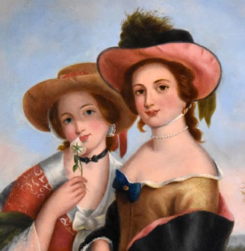 VICTORIAN OIL PAINTING OF TWO LADIES - ADDITIONAL PHOTO 6