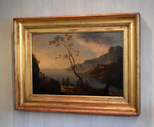eighteenth century italianate landscape oil painting - CATEGORY: ANTIQUE ART - DATED GEORGIAN