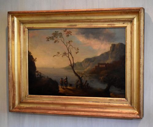 EIGHTEENTH CENTURY ITALIANATE LANDSCAPE OIL PAINTING - ADDITIONAL PHOTO 2