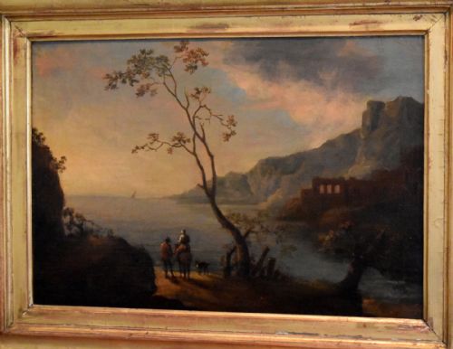 EIGHTEENTH CENTURY ITALIANATE LANDSCAPE OIL PAINTING - ADDITIONAL PHOTO 3