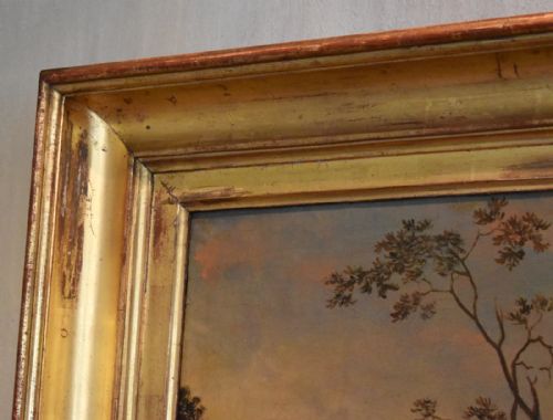 EIGHTEENTH CENTURY ITALIANATE LANDSCAPE OIL PAINTING - ADDITIONAL PHOTO 7