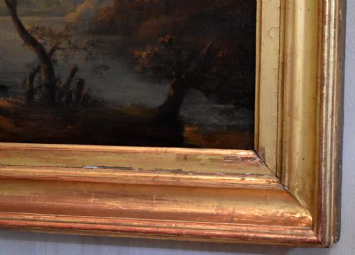 EIGHTEENTH CENTURY ITALIANATE LANDSCAPE OIL PAINTING - ADDITIONAL PHOTO 8