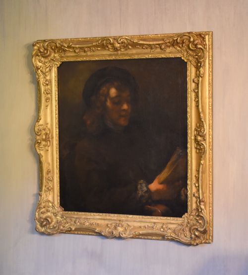 'YOUNG MAN READING' OIL PAINTING AFTER REMBRANDT - ADDITIONAL PHOTO 1