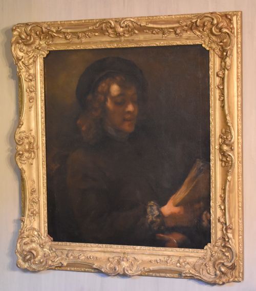 'YOUNG MAN READING' OIL PAINTING AFTER REMBRANDT - ADDITIONAL PHOTO 2