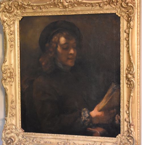 'YOUNG MAN READING' OIL PAINTING AFTER REMBRANDT - ADDITIONAL PHOTO 3