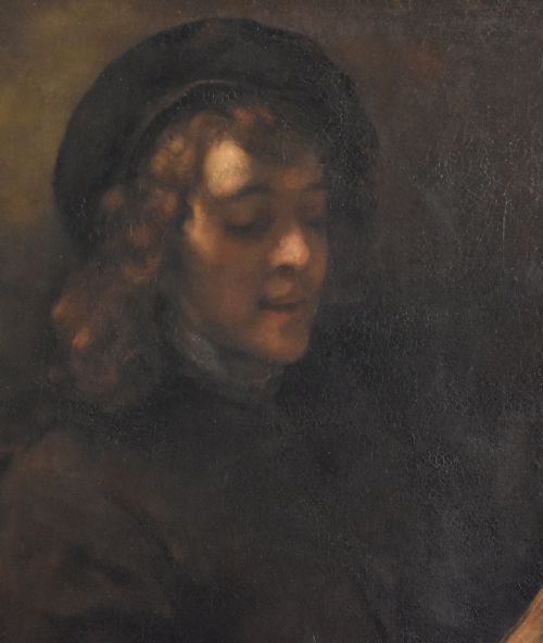 'YOUNG MAN READING' OIL PAINTING AFTER REMBRANDT - ADDITIONAL PHOTO 5