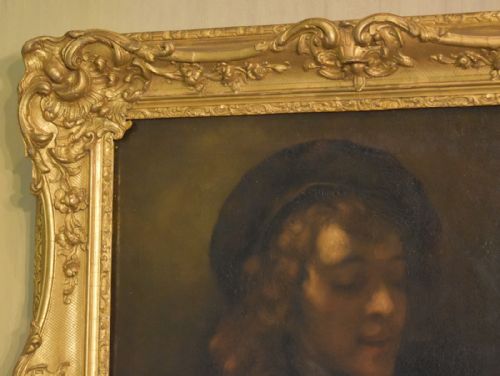 'YOUNG MAN READING' OIL PAINTING AFTER REMBRANDT - ADDITIONAL PHOTO 7