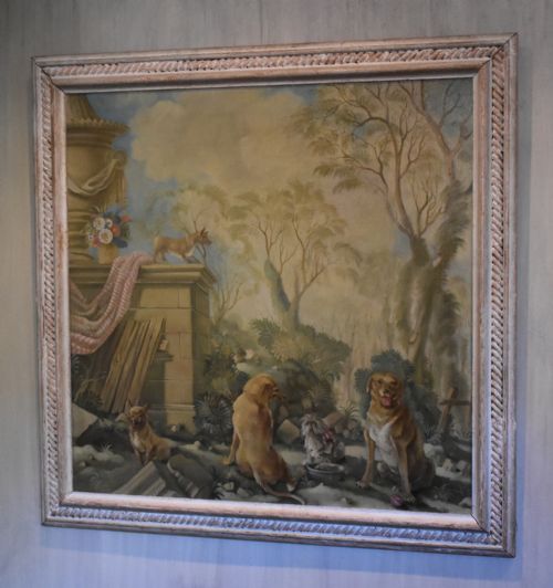 large oil painting of the dogs of george vi - CATEGORY: ANTIQUE ART - DATED 1930