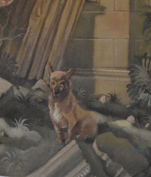 LARGE OIL PAINTING OF THE DOGS OF GEORGE VI - ADDITIONAL PHOTO 6