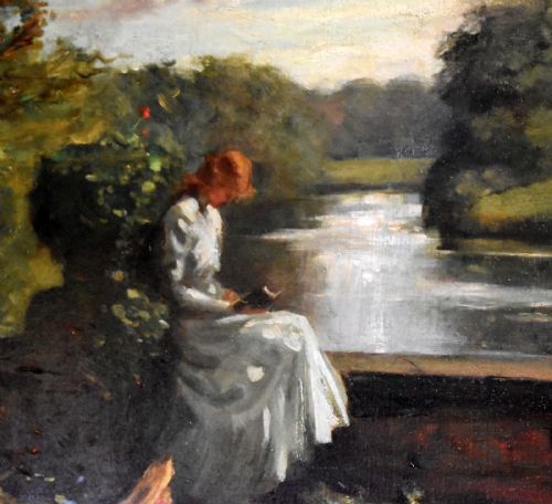 'ON THE TERRACE STONEHAM PARK' OIL PAINTING BY FAITH KENWORTHY BROWN - ADDITIONAL PHOTO 5