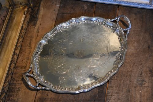 FINE ELKINGTON SILVER PLATE TRAY - ADDITIONAL PHOTO 1