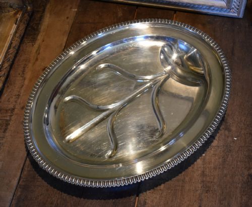 HUGE ELKINGTON SILVER PLATE MEAT PLATTER - ADDITIONAL PHOTO 2