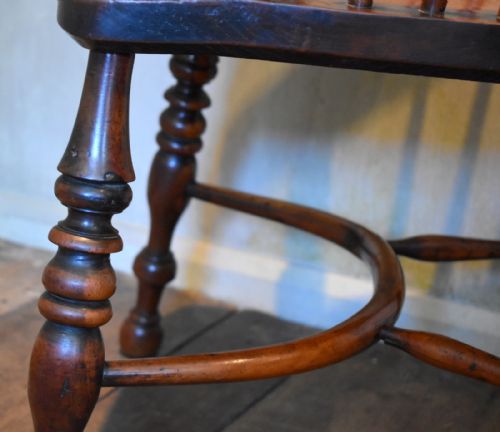 SUPERB YEW WOOD LOW BACK WINDSOR CHAIR - ADDITIONAL PHOTO 8