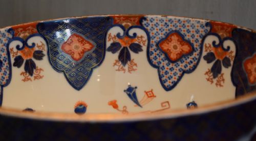 SUPERB LARGE FUKAGAWA PORCELAIN BOWL - ADDITIONAL PHOTO 4