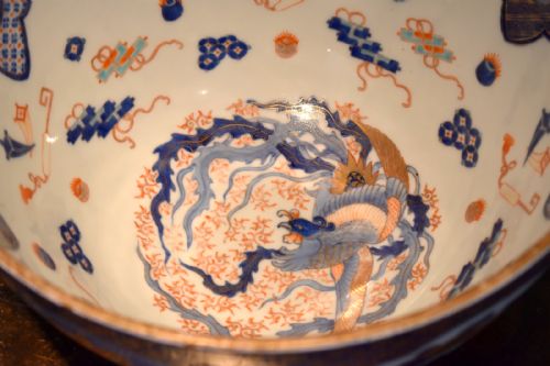 SUPERB LARGE FUKAGAWA PORCELAIN BOWL - ADDITIONAL PHOTO 5