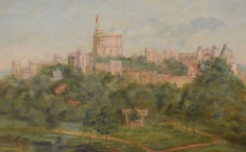 OIL PAINTING OF WINDSOR CASTLE BY WILLIAM MATTHEWS - ADDITIONAL PHOTO 5