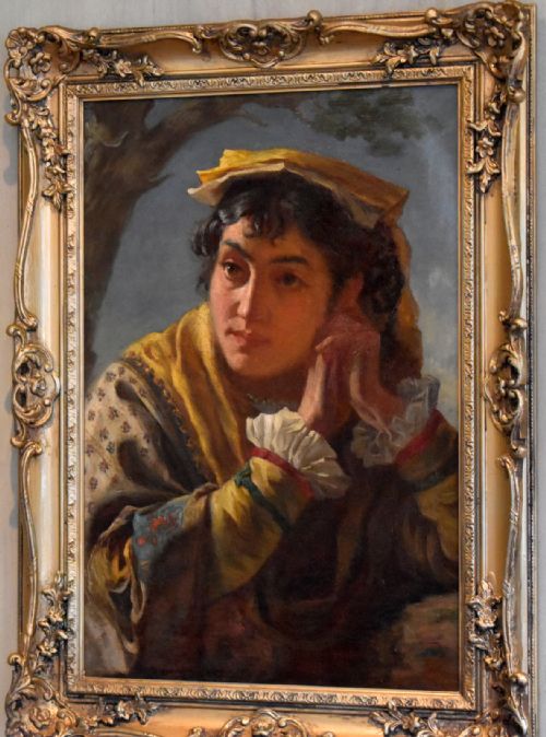 'A ROMAN LADY' OIL PAINTING BY ETHOMPSON - ADDITIONAL PHOTO 1
