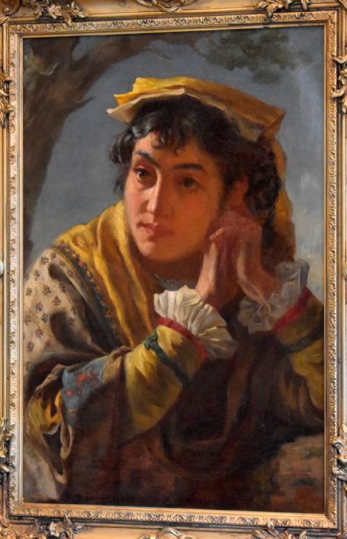 'A ROMAN LADY' OIL PAINTING BY ETHOMPSON - ADDITIONAL PHOTO 2