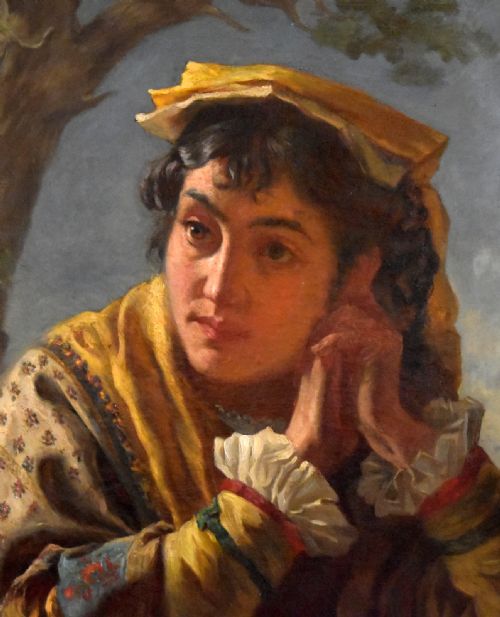 'A ROMAN LADY' OIL PAINTING BY ETHOMPSON - ADDITIONAL PHOTO 3