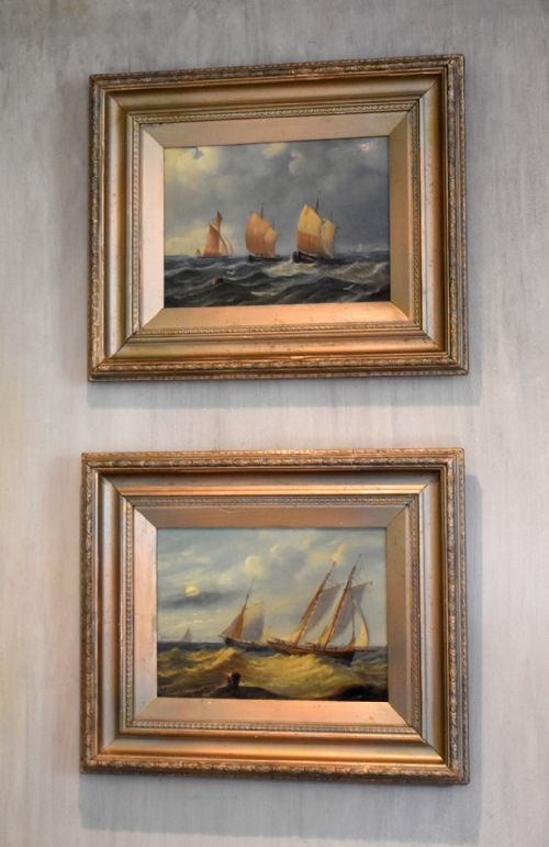 pair of marine oil paintings - CATEGORY: ANTIQUE ART - DATED 1900