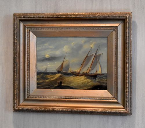 PAIR OF MARINE OIL PAINTINGS - ADDITIONAL PHOTO 2